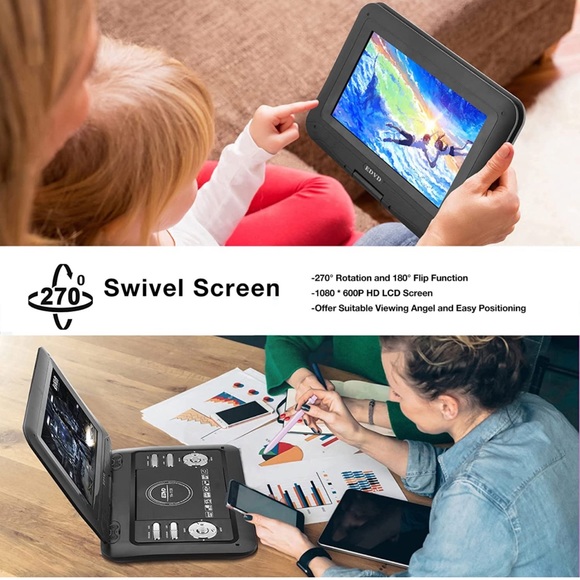 Portable DVD Player for Car with Mount - - Picture 3 of 10